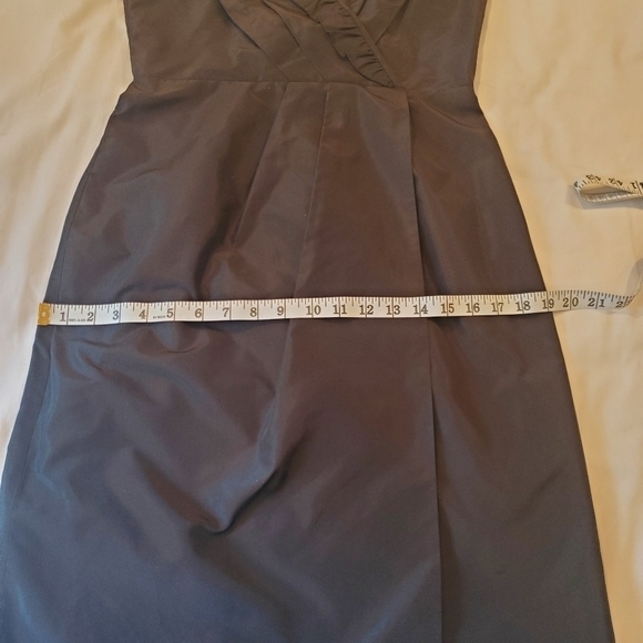 J.Crew Elyse Silk Taffeta Dress Size 4 Black Ruffle Crossover - Picture 5 of 8